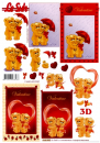 3D Schneidebogen verliebte Bärchen, Valentin